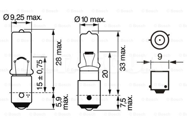 Лампа накаливания 12V 6W H6 Eco Bosch (BO 1987302809) - 2