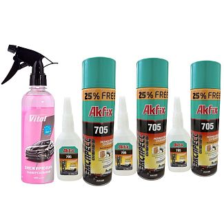 Обезжириватель + клей с активатором (вместе выгоднее) Akfix