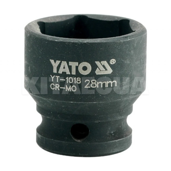 Головка торцевая ударная 6-гранная 28 мм 1/2" 48 мм YATO (YT-1018)