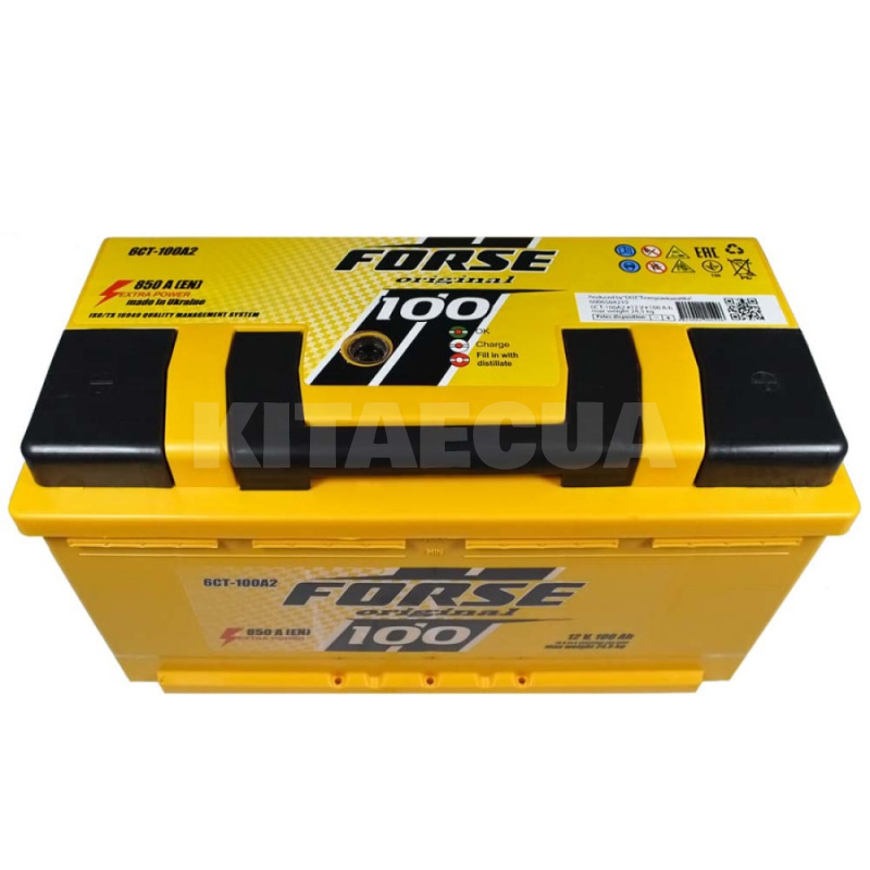 Аккумулятор автомобильный 100Ач 850А "+" справа FORSE (10956) - 2
