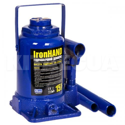 Домкрат гидравлический бутылочный до 15т (185-350мм) VITOL (ДБ-15002H)