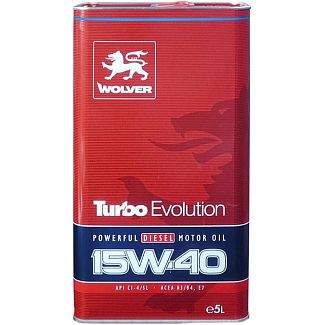 Масло моторное полусинтетическое 5л 15W-40 Turbo Evolution WOLVER