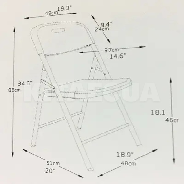 Стілець складаний TE-1810 до 150 кг Time Eco (4820211100193) - 2