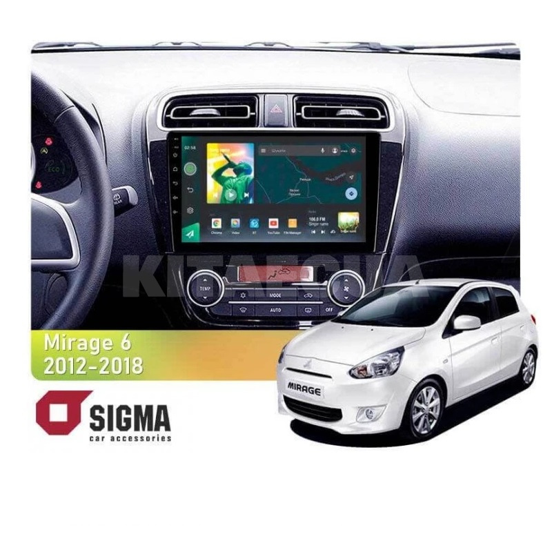 Штатна магнітола X9464 4+64 ГБ 9" Mitsubishi Mirage 6 2012-2018 SIGMA4car (33712)