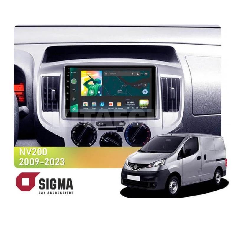 Штатна магнітола X9464 4+64 ГБ 9" Nissan NV200 2009-2013 SIGMA4car (36056)