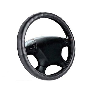 Чехол на руль М (38-40 см) черный искусственая кожа ELEGANT