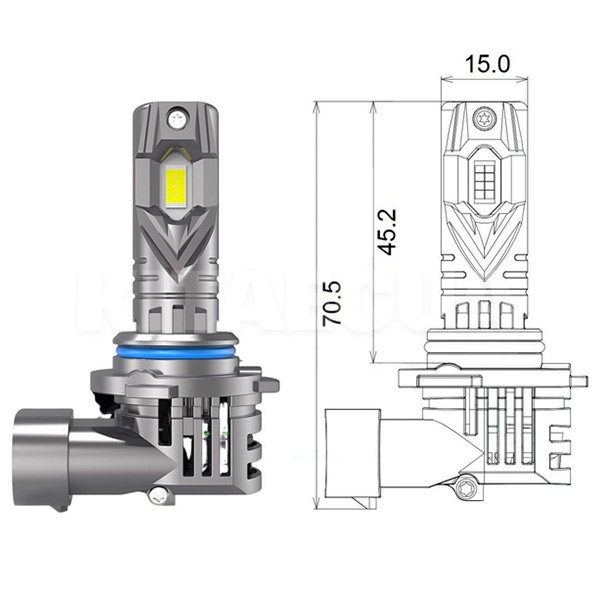 LED лампа для авто SA HIR2 9012 26W 6000K (комплект) QLine (00-00020665) - 2