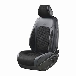 Чехлы на передние сиденья черные с подголовником 3D 2 шт. Malibu BELTEX