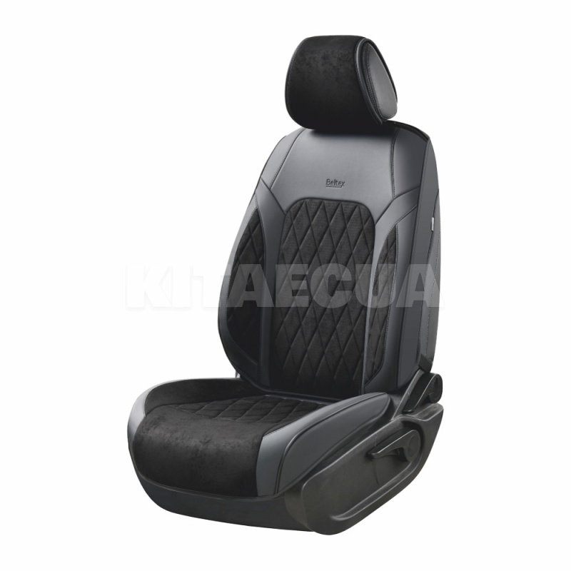 Чехлы на передние сиденья черные с подголовником 3D 2 шт. Malibu BELTEX (BX89110)