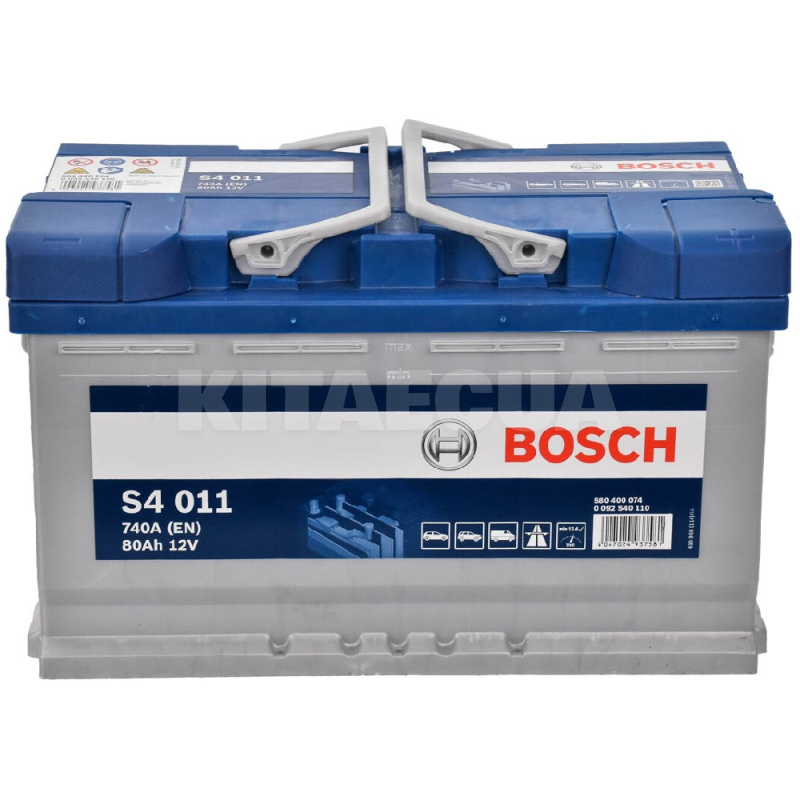 Автомобільний акумулятор S4 011 80Аг 740А "+" праворуч Bosch (0092S40110)