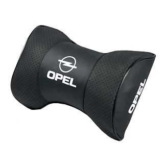Подушка в машину на подголовник "Opel" черная 