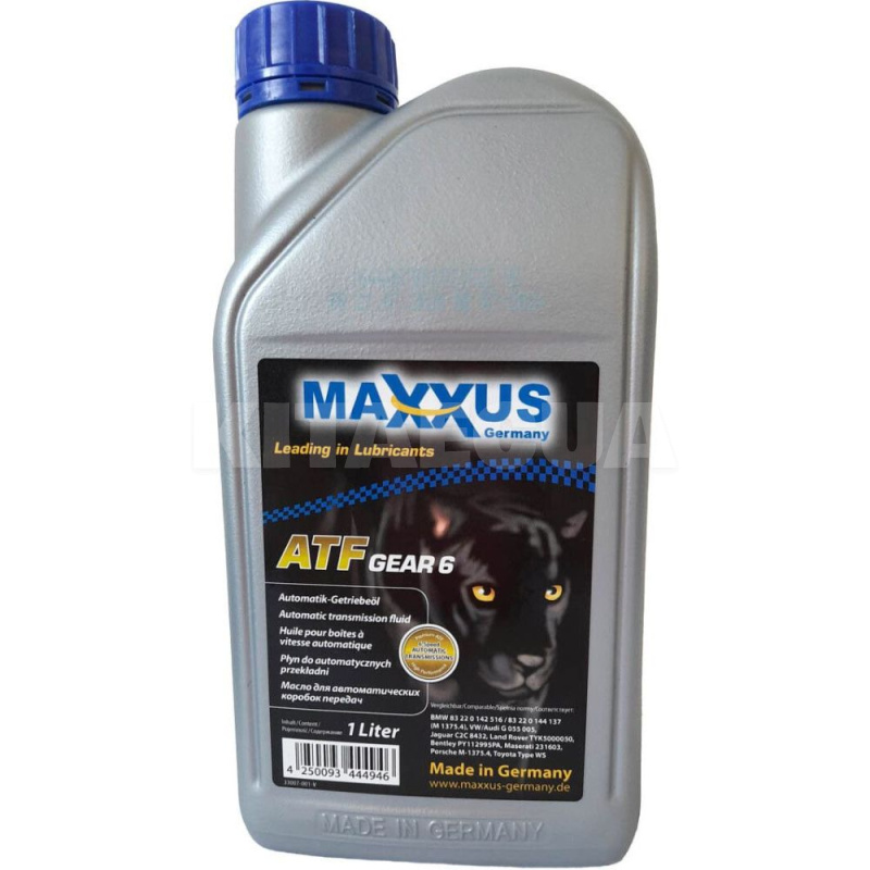 Масло трансмиссионное синтетическое 1л ATF-GEAR 6 Maxxus (ATF-GEAR6-001)