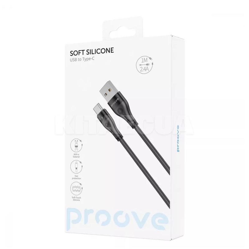 Кабель USB Type-C 2.4A 1м Soft Silicone белый PROOVE (492030003) - 3
