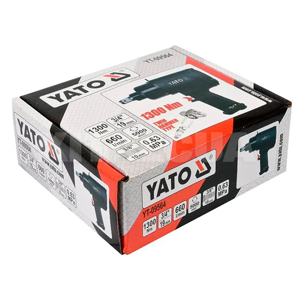 Гайковерт пневматичний ударний 1/2" 1300 Нм YATO (YT-09564) - 2