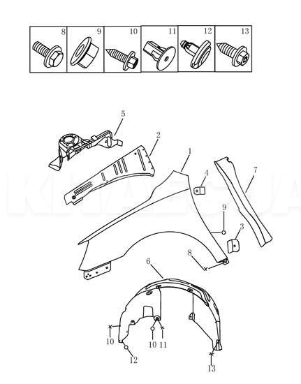 Крило переднє ліве ОРИГИНАЛ на Geely EMGRAND EC7 RV (106200200902)