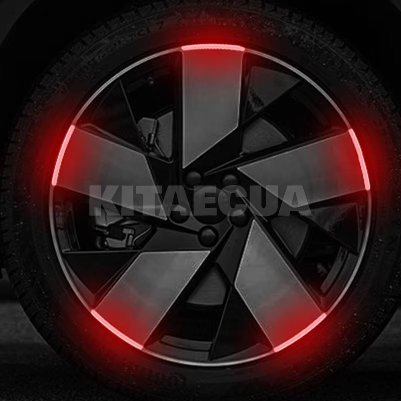 Смуга світловідбивна на маточину колеса червона (20шт.) (20Pcs-Reflective-Strips-Red) - 2
