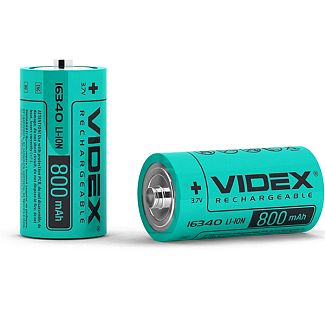 Аккумулятор 800 mAh цилиндрическая литий-ионная 3,7 В 16340 (1 шт.) VIDEX