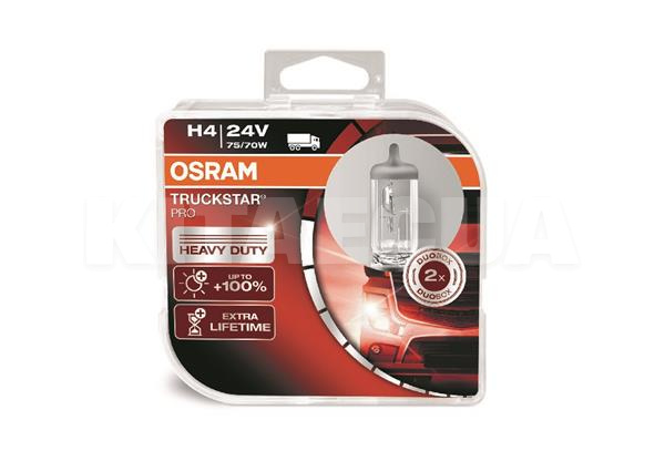 Галогенні лампи H4 75/70W 24V TruckStar +100% комплект Osram (OS 64196 TSP DUOBOX) - 3