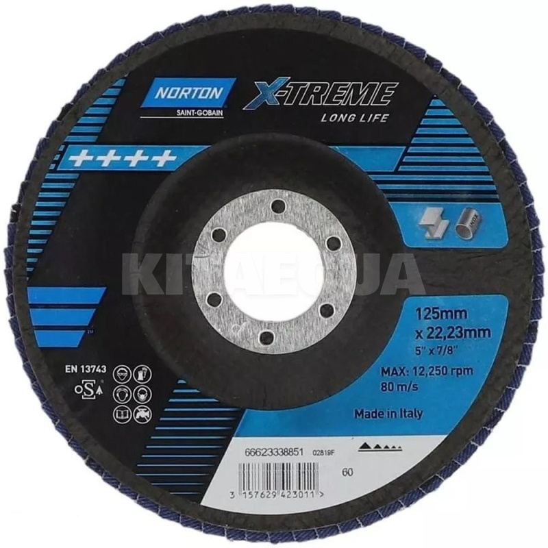 Круг зачистной 125х22мм P40 R828 лепестковый NORTON (666233 38850-NORTON)