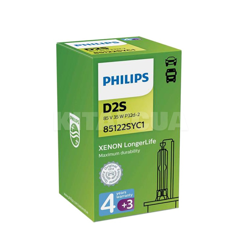 Ксенонова лампа D2S 35W 85V (P32d-2) LongerLife PHILIPS (85122 SY C1)