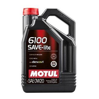 Моторное масло синтетическое 4л 0W-20 6100 Save-lite MOTUL
