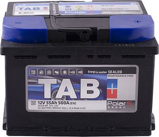 Аккумулятор автомобильный 55Ач 500А "+" справа TAB
