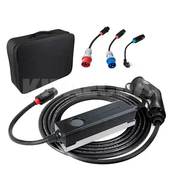 Зарядка для электромобиля Type 2 16 кВт 24A 3-фазы + переходник на розетку Besen (BS-PCD050 Type 2) - 3