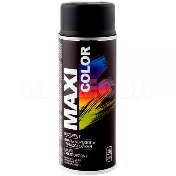 Фарба-емаль чорна 400мл високотемпературна 400° MAXI COLOR (MX0008-MAXI COLOR)
