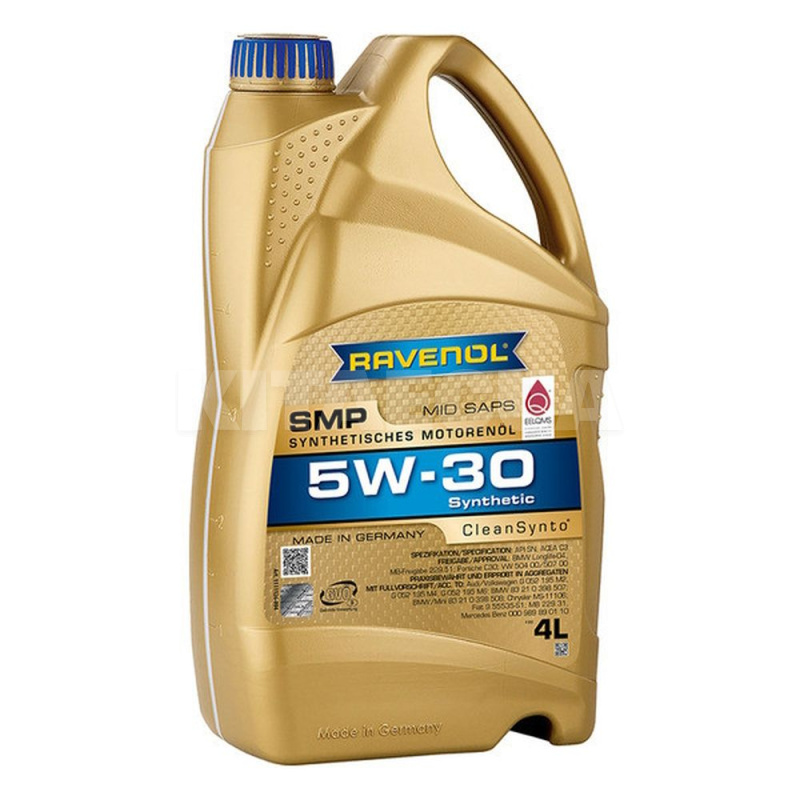 Масло моторне синтетичне 4л 5w-30 smp RAVENOL (RAV SMP 504/507 5W30)