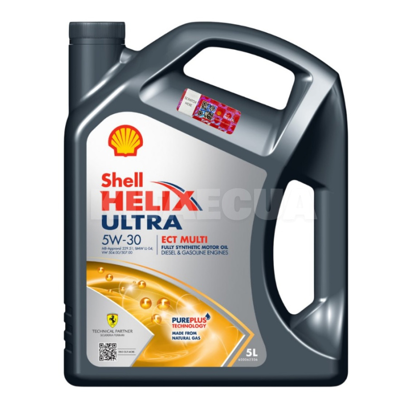 Масло моторное синтетическое 5л 5W-30 Helix Ultra ECT Multi SHELL (ТОВ-У513892)