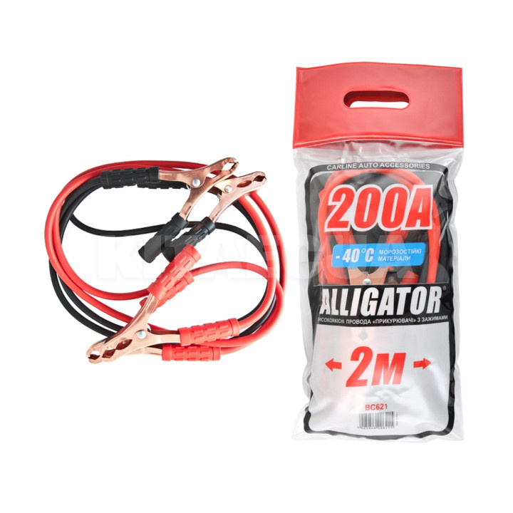 Провода пусковые 200А 2м полиэтиленовый пакет CARLIFE (BC621)