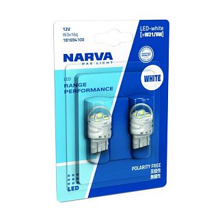 LED лампа для авто Range Performance W3x16d 2.2W 6000K (комплект) NARVA