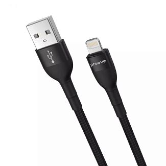 Кабель USB Lightning 2.4A Weft 1м чорний PROOVE