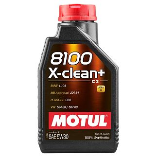 Масло моторное синтетическое 1л 5W-30 8100 X-Clean+ MOTUL