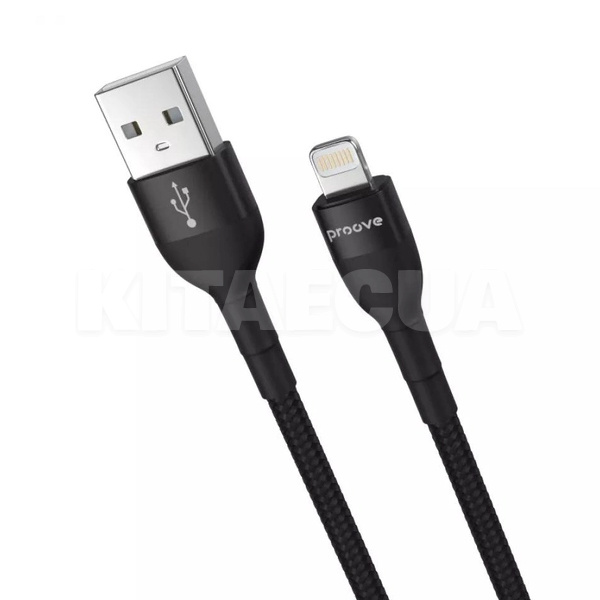 Кабель USB Lightning 2.4A Weft 1м чорний PROOVE (349200001)