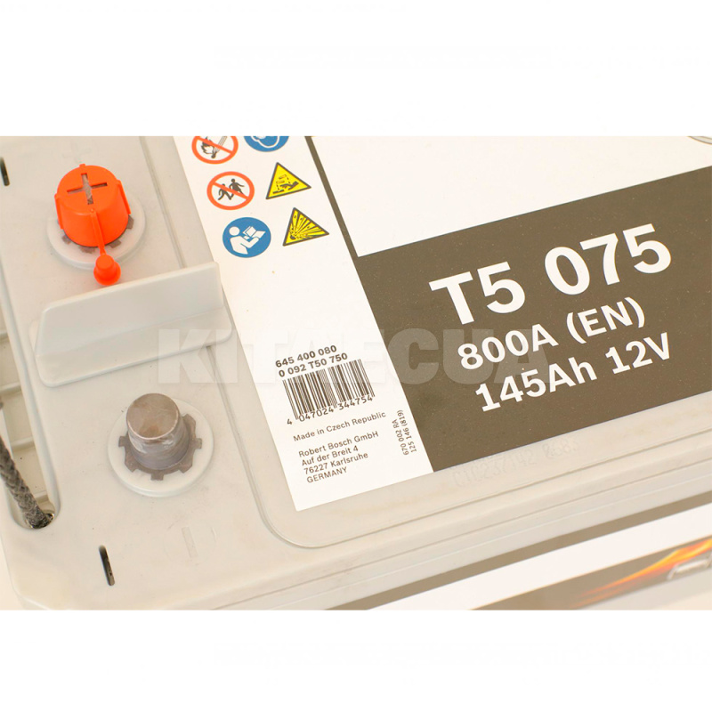 Автомобільний акумулятор T5 075 145Ач 800А "+" зліва BOSCH (0 092 T50 750) - 3