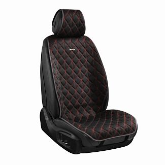 Накидки на сиденья черно-красные с подголовником Nitro CARLIFE