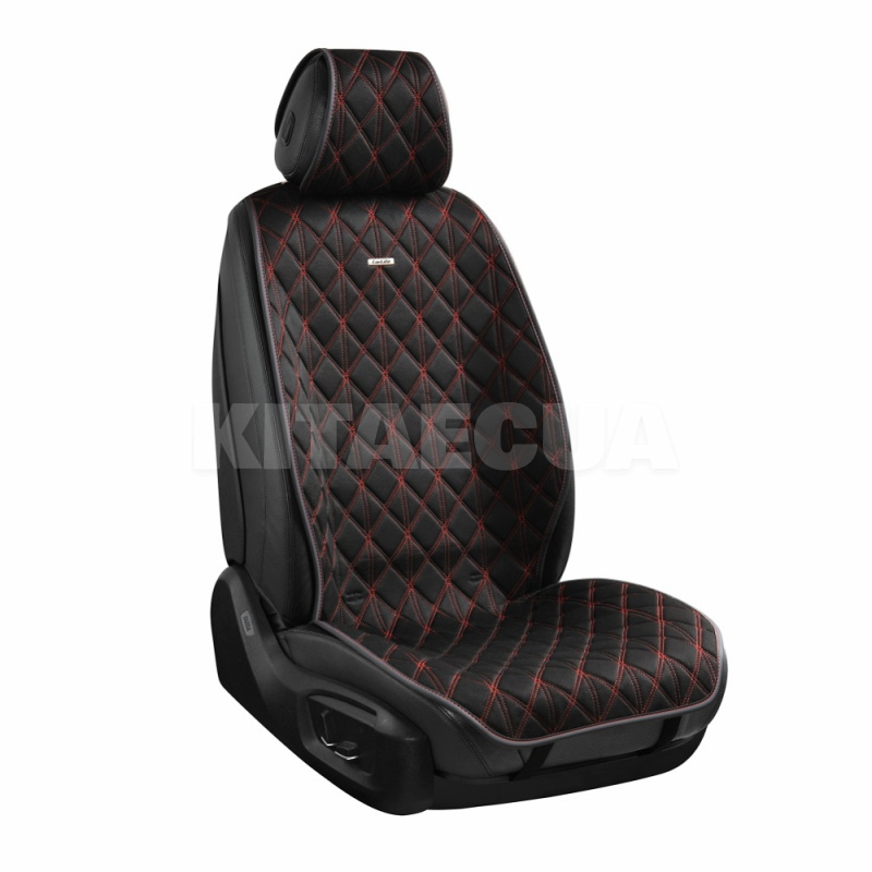 Накидки на сиденья черно-красные с подголовником Nitro CARLIFE (SC40114)