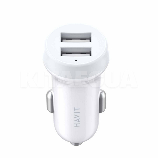 автомобільний зарядний пристрій 2 USB біле HAVIT (HV-CC2008-HAVIT) - 2