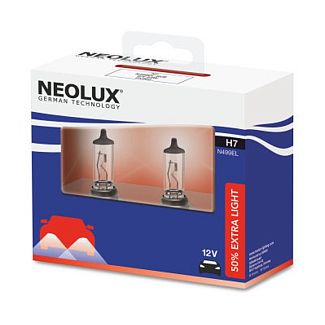 Галогенні лампи H7 55W 12V Extra Light +50% комплект NEOLUX
