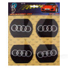 Наклейка на колпаки D90 мм "Audi" черные 4шт. KING COMPANY (03954)