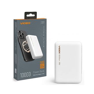 Повербанк с беспроводной зарядкой VPB-331 10000mAh PD20W белый VIDEX