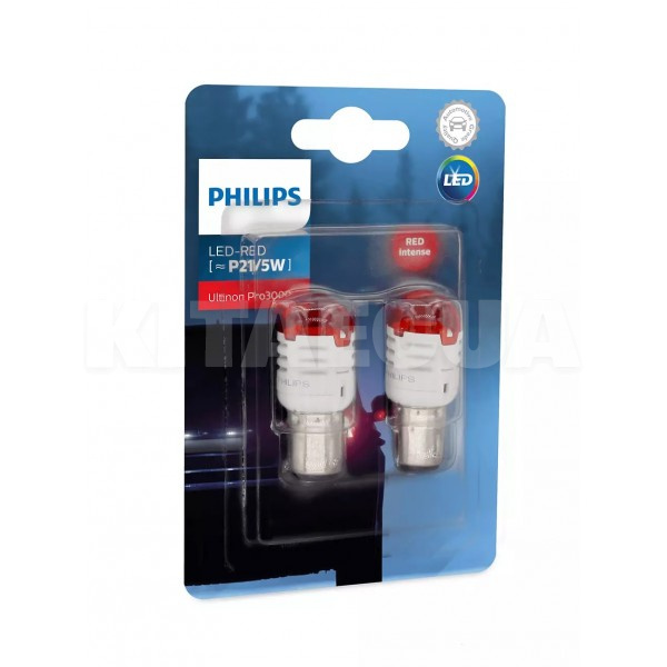 LED лампа для авто Ultinon Pro3000 BAY15d 0.8/1.75W 1300К red (комплект) PHILIPS (11499U30RB2) - 2