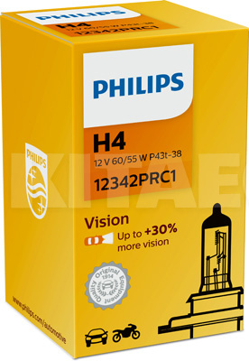 Галогенная лампа H4 60/55W 12V Vision +30% PHILIPS (PS 12342 PR C1)