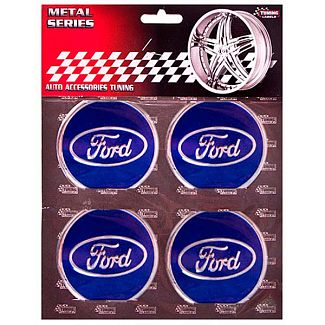Наклейки на ковпаки D60 мм "FORD" сині VITOL