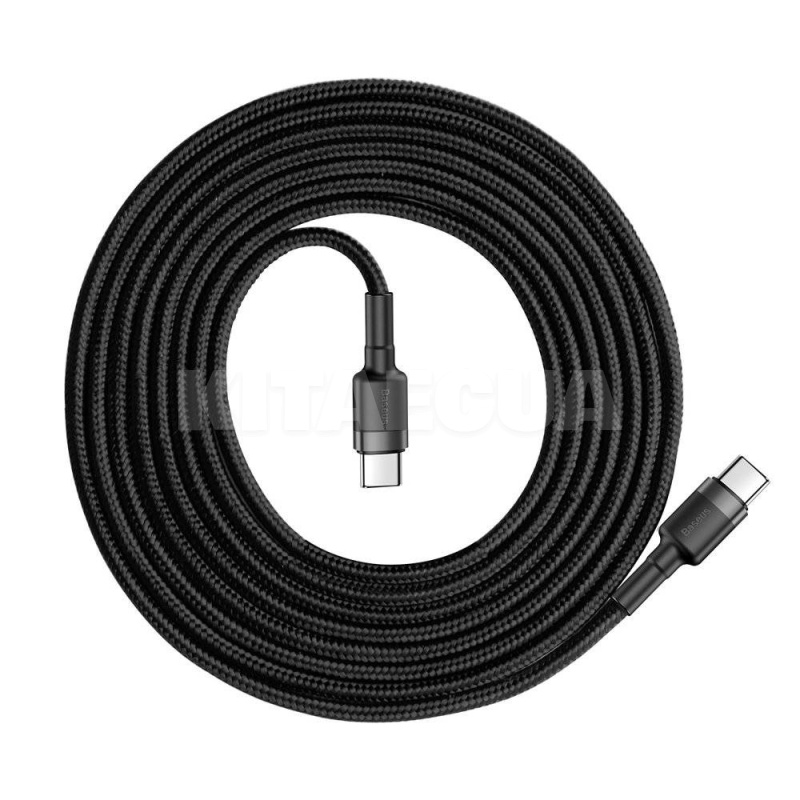 Кабель Type-C - Type-C 3A 60W Cafule PD2.0 2м серый/черный BASEUS (CATKLF-HG1) - 2