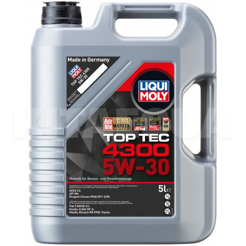 Масло моторное синтетическое 5л 5W-30 Top Tec 4300 LIQUI MOLY (2324)