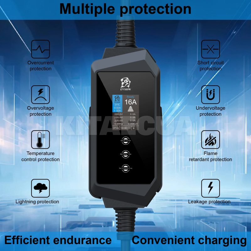 Зарядка для електромобіля Type 2 7.4 Квт 32А 1-фаза Midway Pro Wi-Fi EVSOW (EV7-32-1PH-TP2-WFNW) - 7