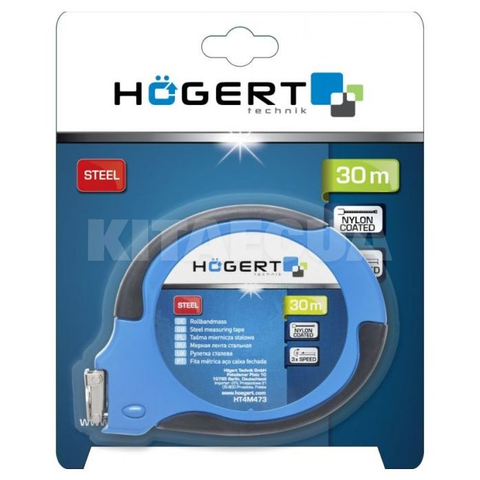Рулетка 30 м х 9.5 мм HOGERT (HT4M473) - 2