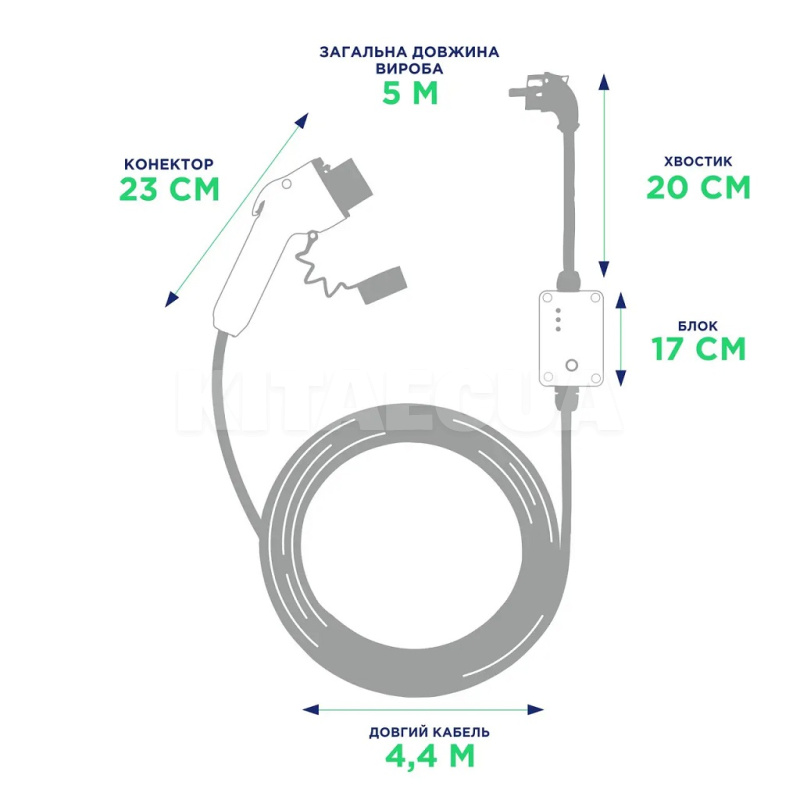 Зарядка для електромобіля GB/T AC 3.7 кВт 16А 1-фаза CLASSIC UACHARGER (CHC-CL120431-21-9) - 7